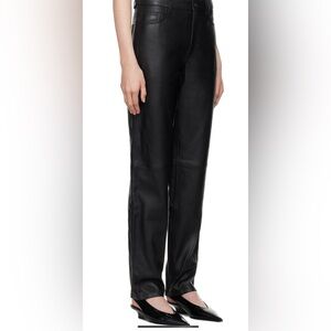 TOTEME Genuine leather mid rise pants, five pocket pants, size 36